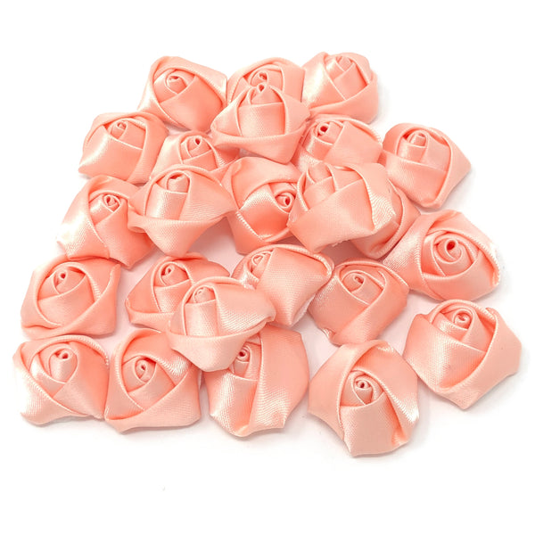 25mm Felt Flatback Ribbon Roses