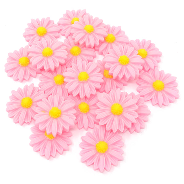 22mm Resin Daisy Flatbacks - Pack of 20
