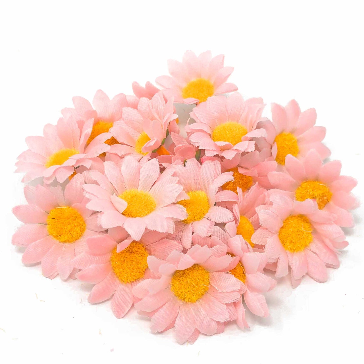 Light Pink 35mm Synthetic Daisy Flowers (Faux Silk) - Mini Daisy Heads