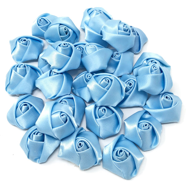 25mm Felt Flatback Ribbon Roses