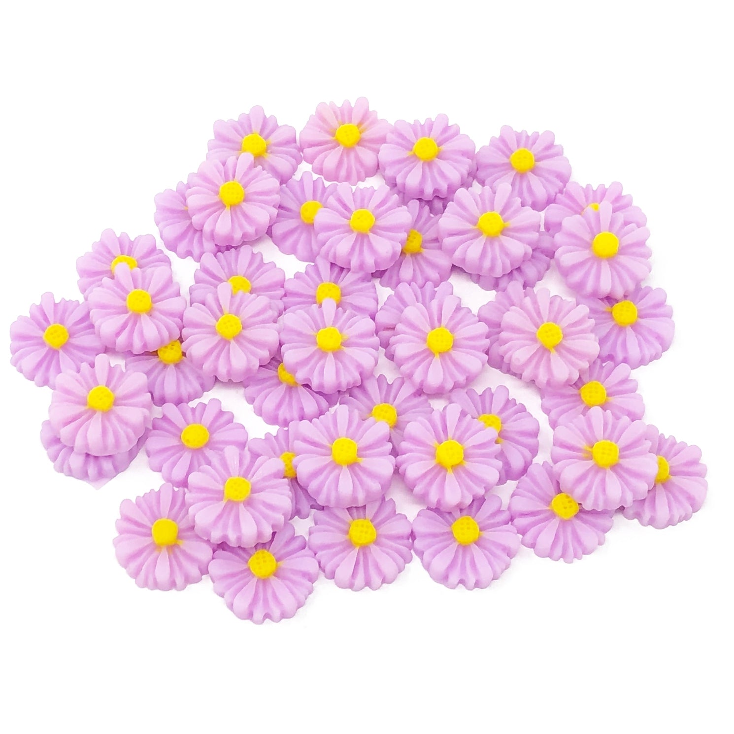 Lilac 13mm Daisy Flatbacks - Pack of 45