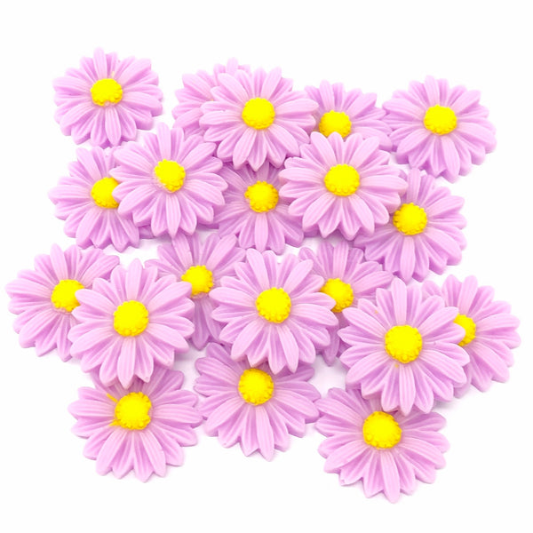 22mm Resin Daisy Flatbacks - Pack of 20