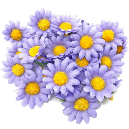 Lilac 35mm Synthetic Daisy Flowers (Faux Silk) - Mini Daisy Heads