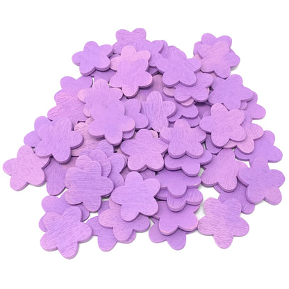 Lilac 18mm Wooden Craft Coloured Flowers