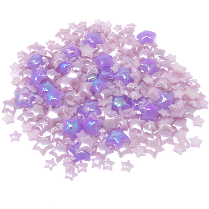 Lilac Mini Resin Mixed Size Star Half Pearls (Pack of 500 Approx)