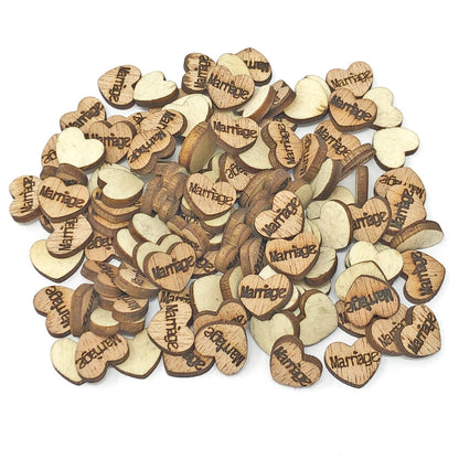 Marriage 10mm Natural Wooden Wedding Love Hearts
