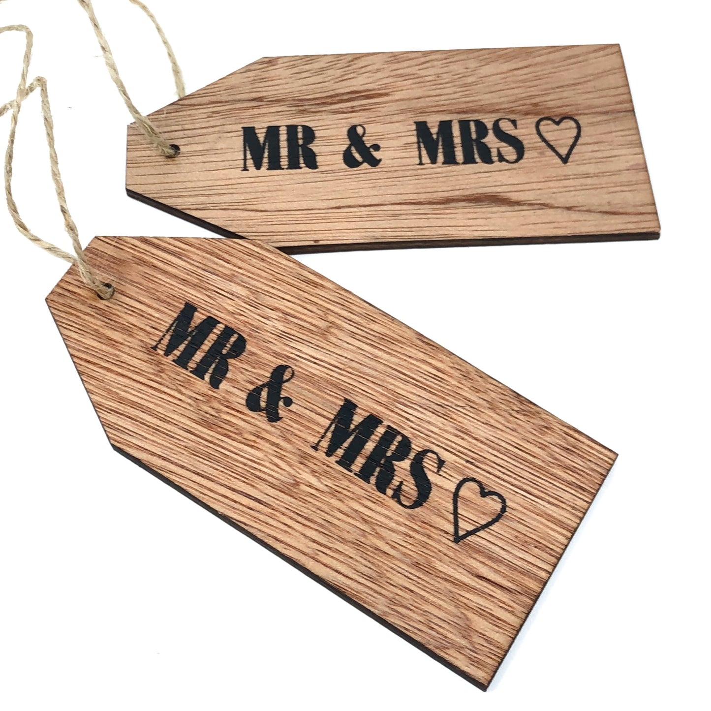 Mr & Mrs Wooden Wedding Tags