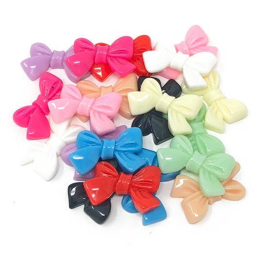 25mm Resin Bow Flatbacks - Pack of 20