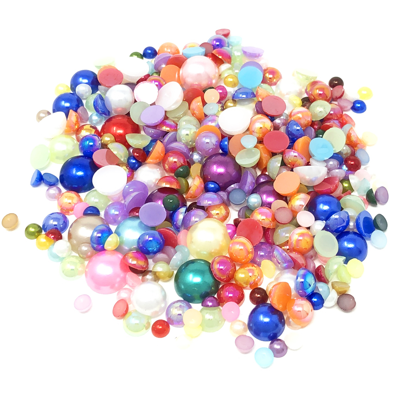 Mini Resin Mixed Size Half Pearls (Pack of 500 Approx)