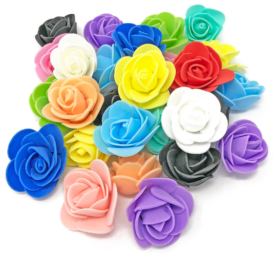 Multicoloured 30mm Foam Rose Flowers