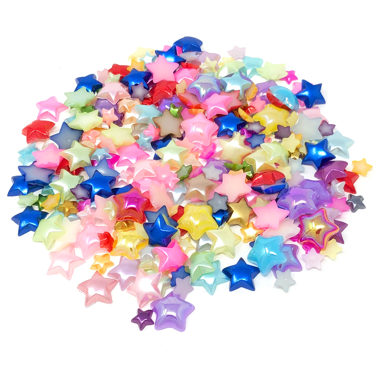 Multicoloured Mini Resin Mixed Size Star Half Pearls (Pack of 500 Approx)