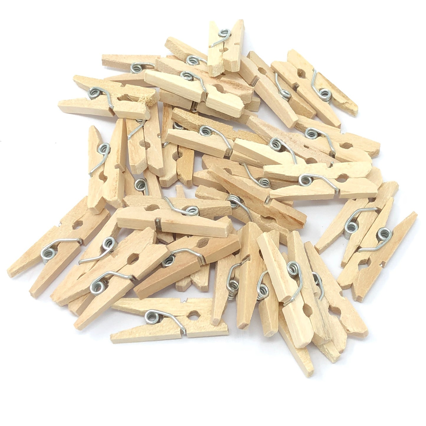 Natural 25mm Mini Coloured Wooden Clothes Pegs