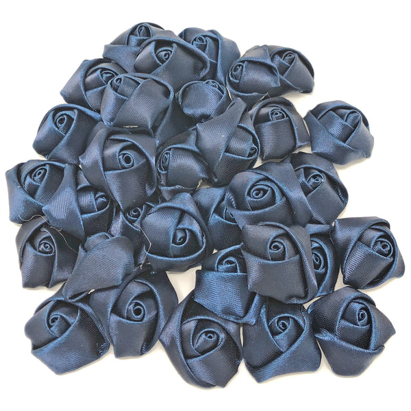 25mm Felt Flatback Ribbon Roses