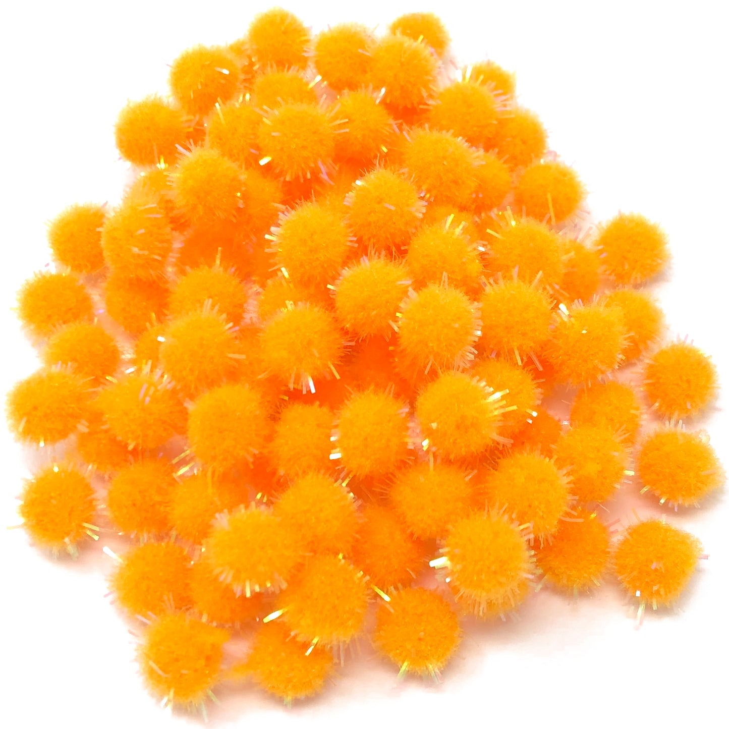 Orange 8mm Mini Glitter Pom Poms