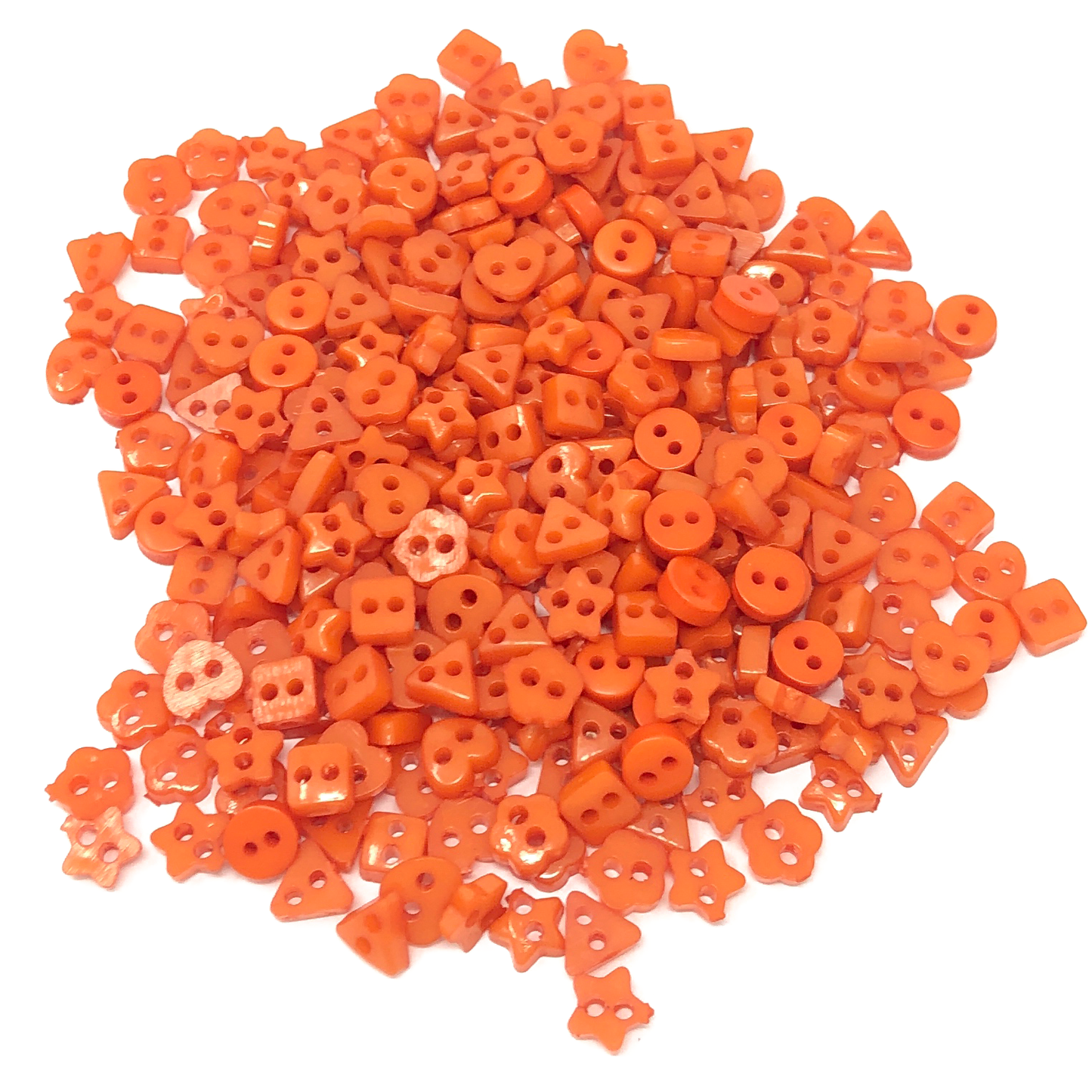 Orange 6mm Mixed Shape Multicoloured Resin Buttons - Pack of 300