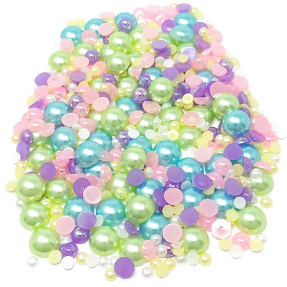 Pastel Mix Mini Resin Mixed Size Half Pearls (Pack of 500 Approx)