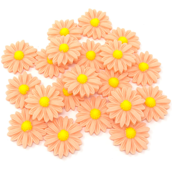22mm Resin Daisy Flatbacks - Pack of 20