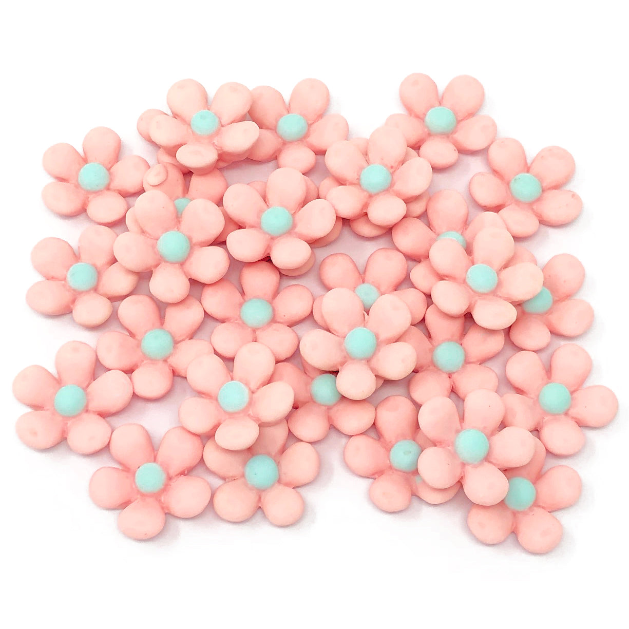 Light Pink 18mm Soft Feel Daisy Flatbacks - Pack of 30