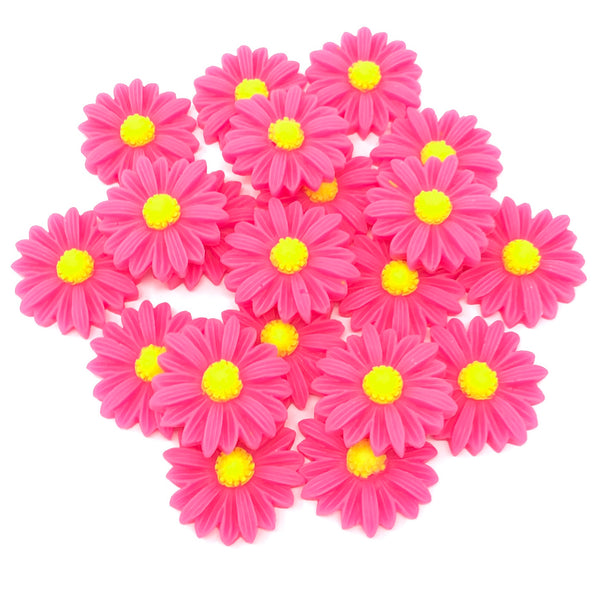22mm Resin Daisy Flatbacks - Pack of 20