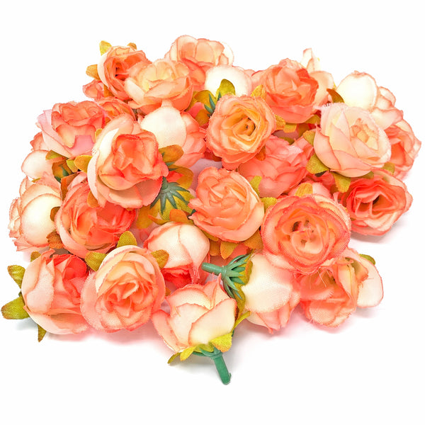 25mm Synthetic Rose Bud Flowers (Faux Silk) - Mini Rose Buds