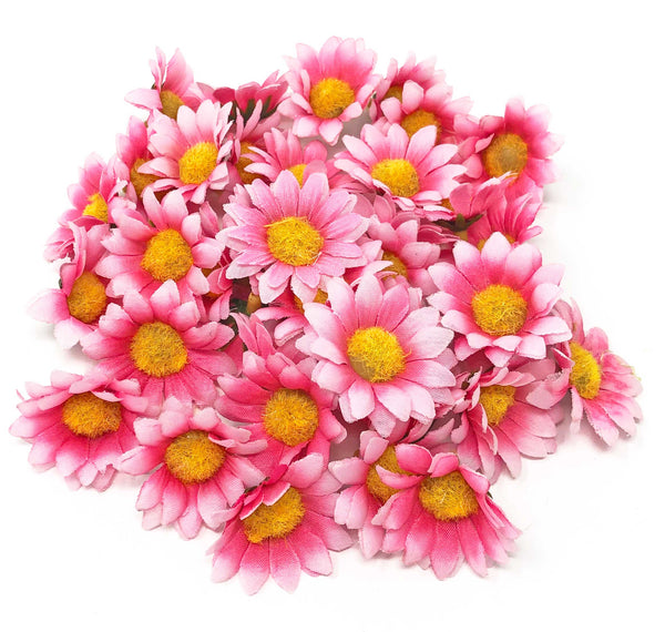 35mm Synthetic Daisy Flowers (Faux Silk) - Mini Daisy Heads