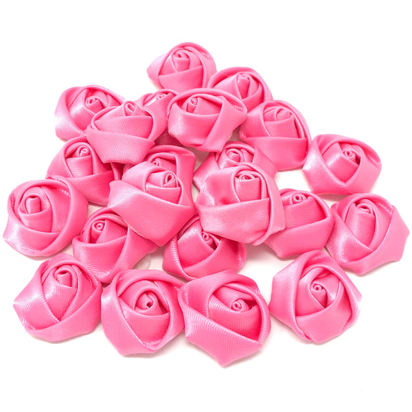 25mm Felt Flatback Ribbon Roses
