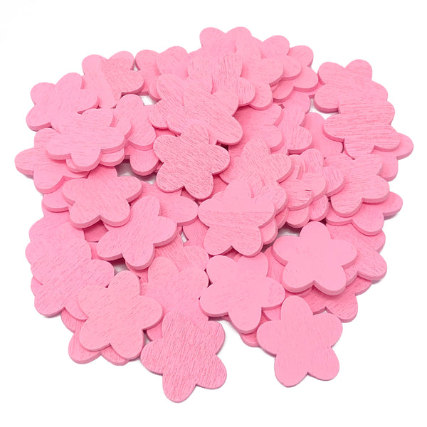 18mm Wooden Craft Coloured Flowers