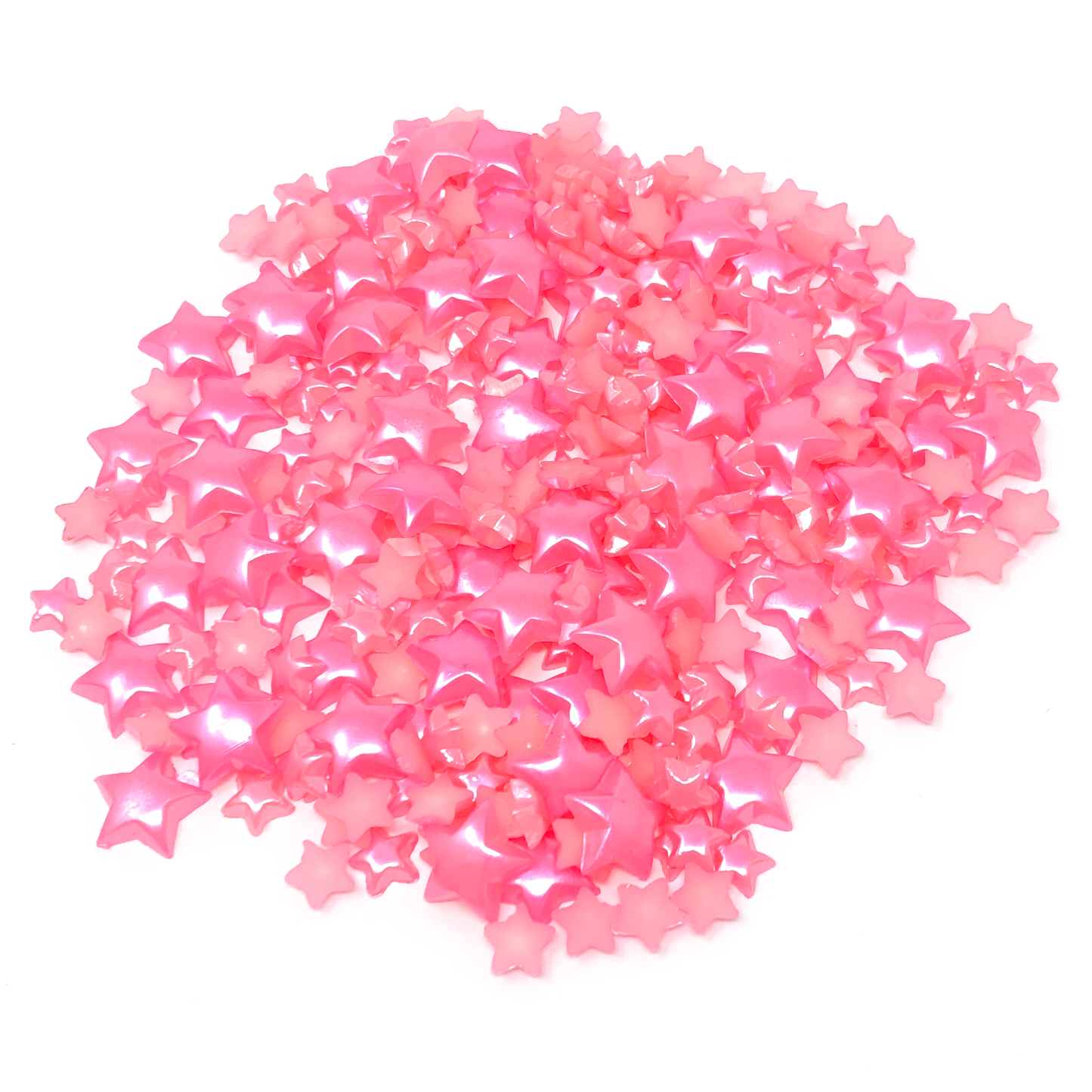 Pink Mini Resin Mixed Size Star Half Pearls (Pack of 500 Approx)