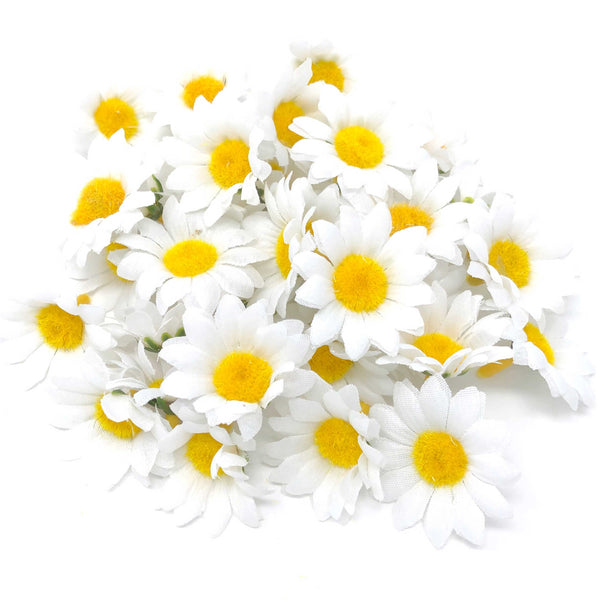35mm Synthetic Daisy Flowers (Faux Silk) - Mini Daisy Heads