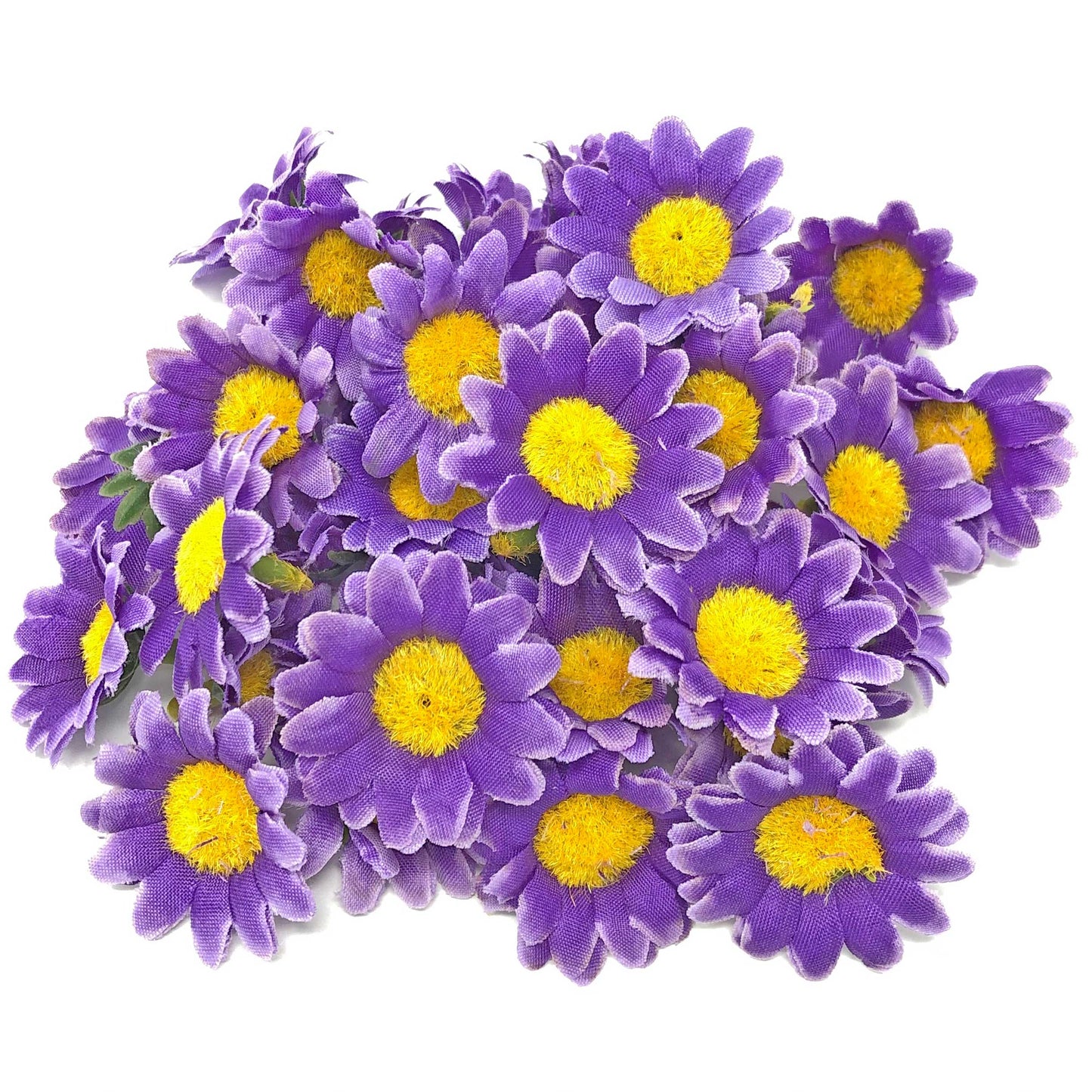 Purpel 35mm Synthetic Daisy Flowers (Faux Silk) - Mini Daisy Heads