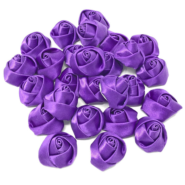 25mm Felt Flatback Ribbon Roses