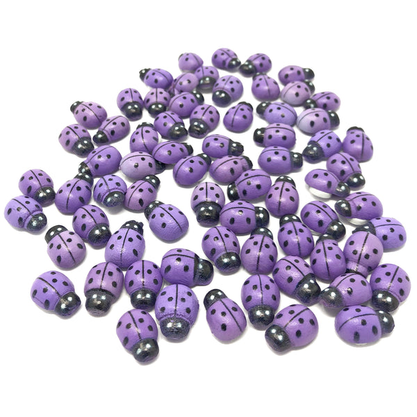 Mini 9x12mm Ladybirds Self Adhesive Wooden Ladybug Wood Toppers