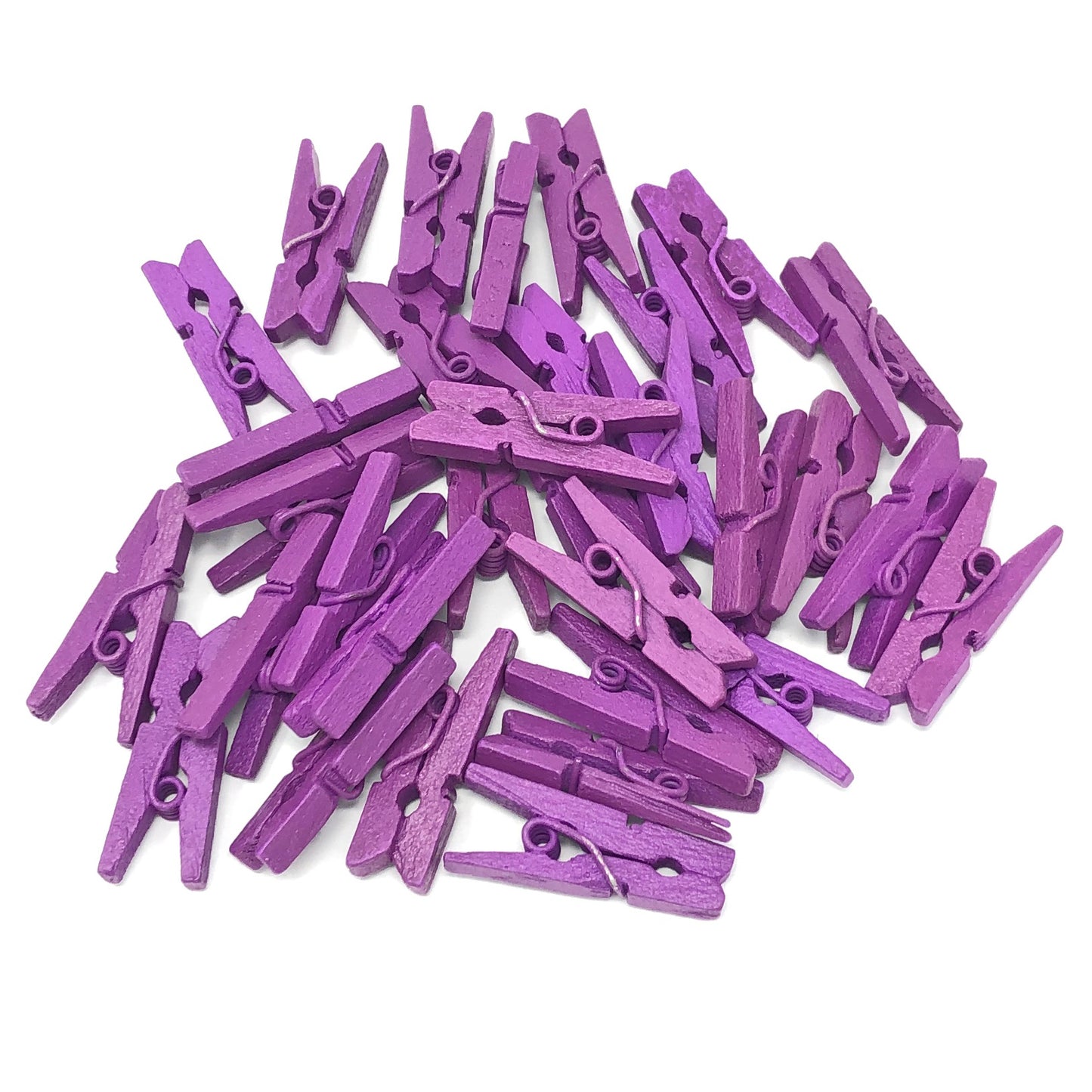 Purple 25mm Mini Coloured Wooden Clothes Pegs