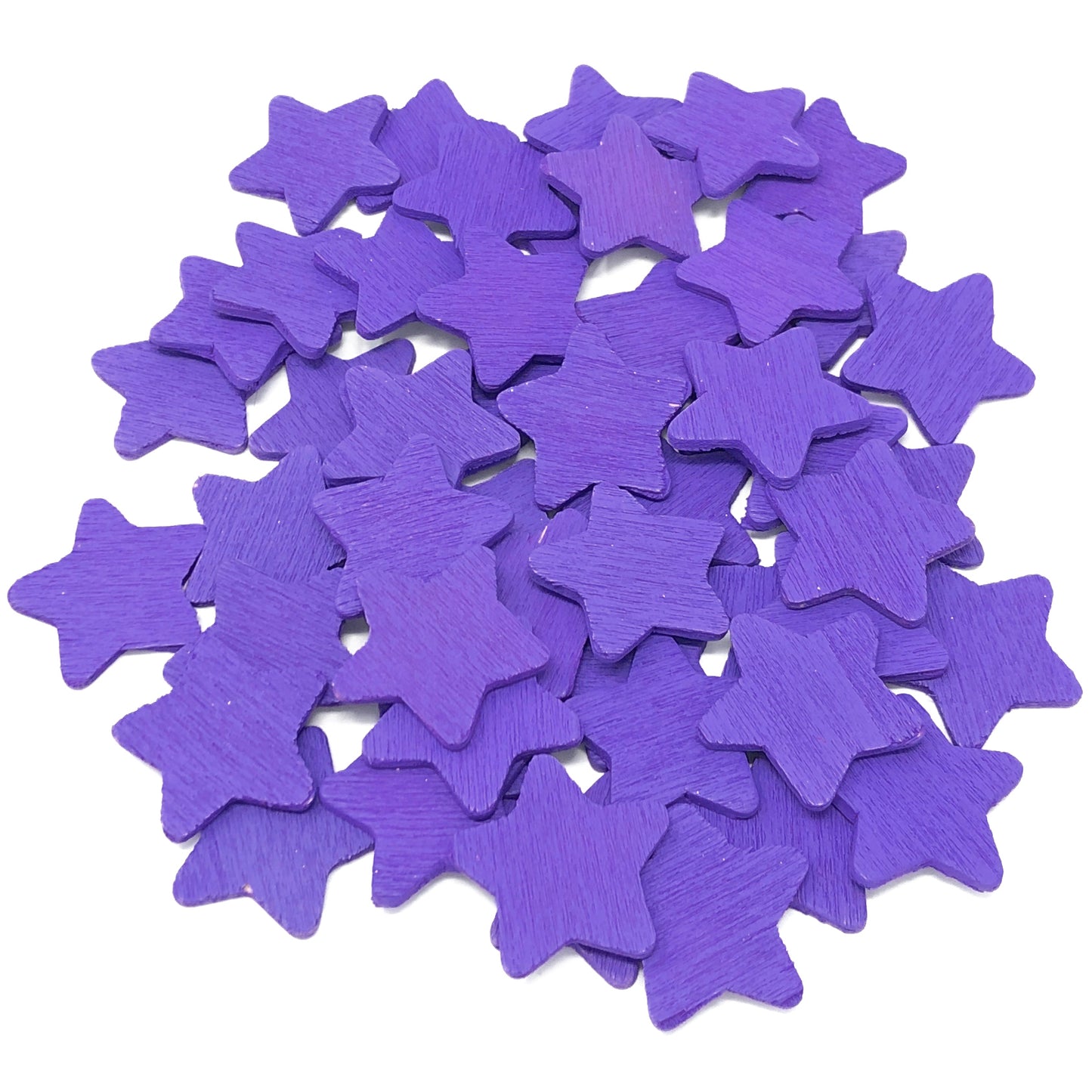 Purple 18mm Wooden Craft Coloured Stars