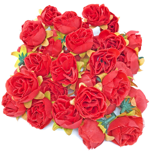 25mm Synthetic Rose Bud Flowers (Faux Silk) - Mini Rose Buds