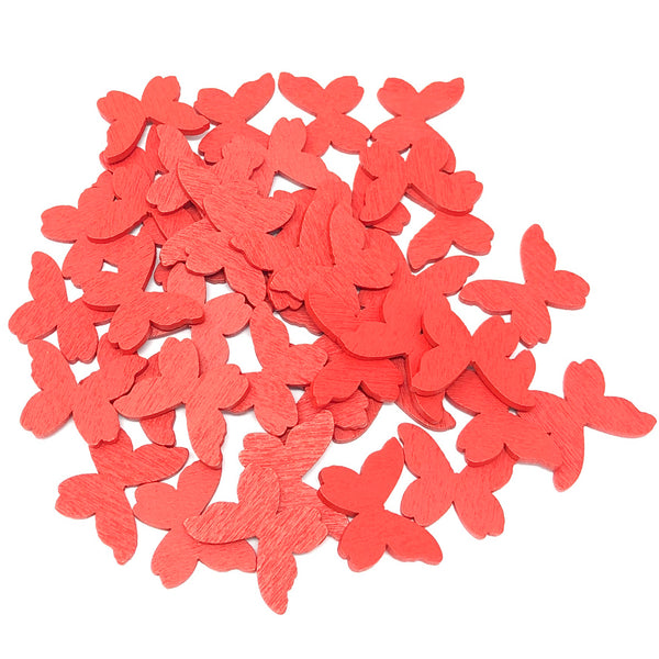 20mm Wooden Craft Coloured Butterflies
