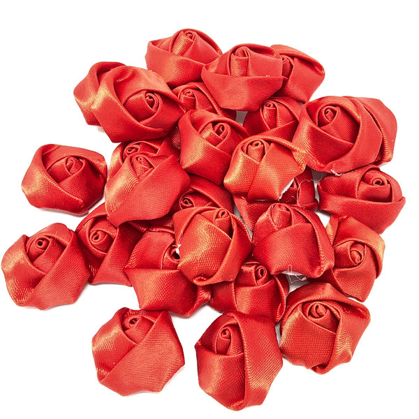 25mm Felt Flatback Ribbon Roses