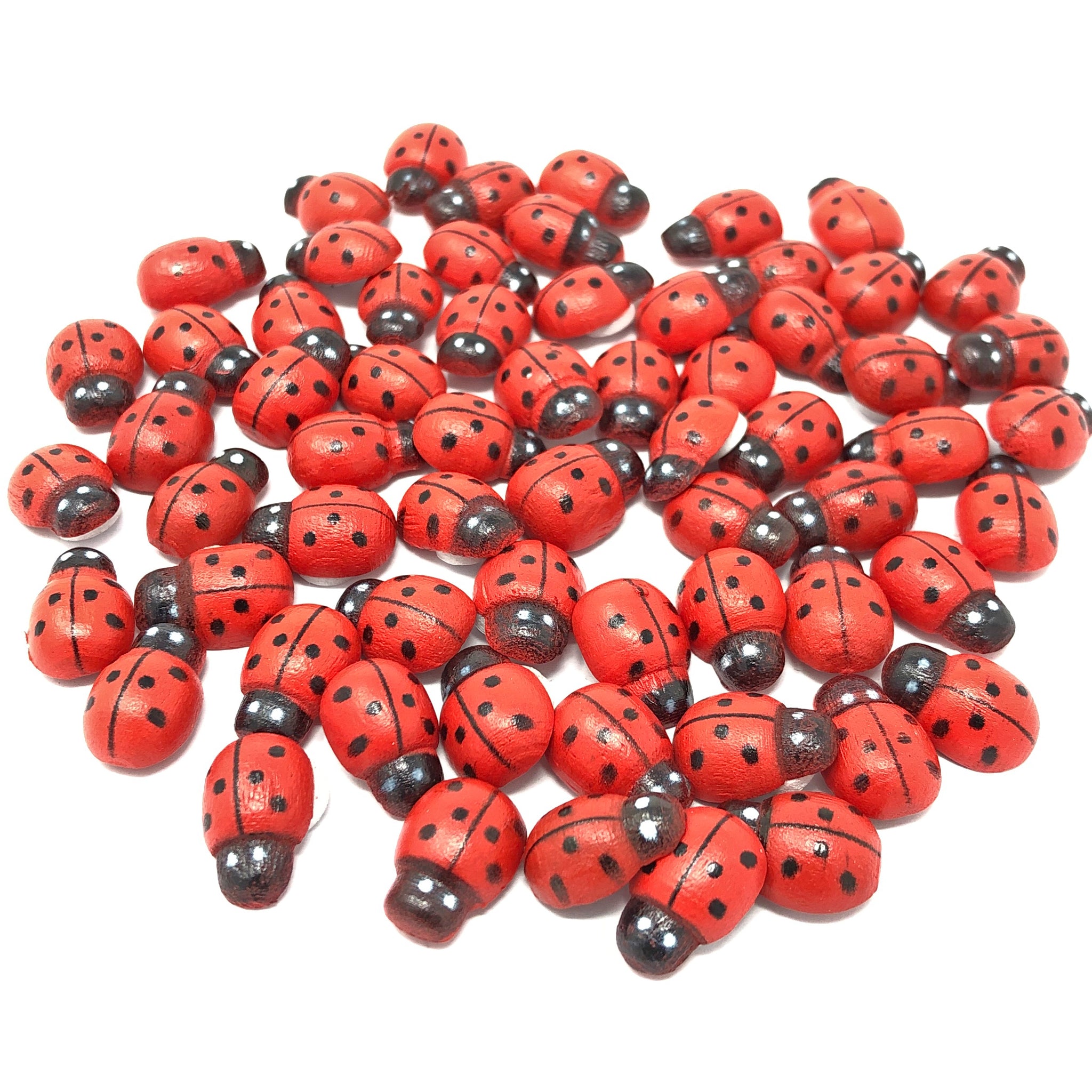 Mini 9x12mm Ladybirds Self Adhesive Wooden Ladybug Wood Toppers