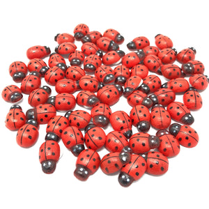 Mini 9x12mm Ladybirds Self Adhesive Wooden Ladybug Wood Toppers
