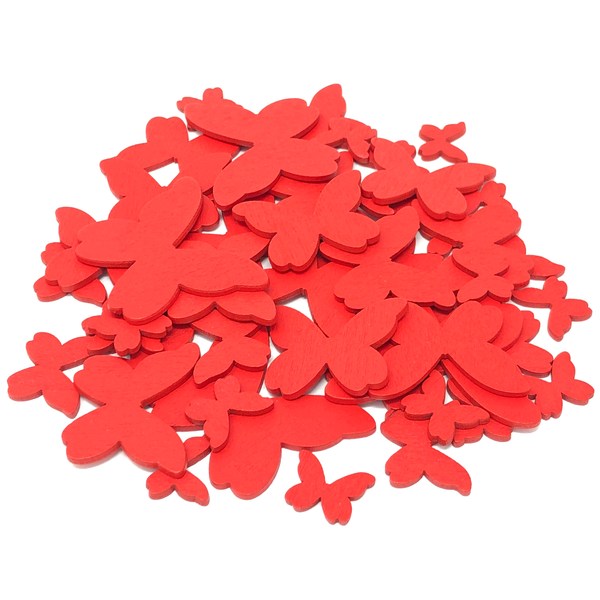 50 Mixed Size Wood Butterflies