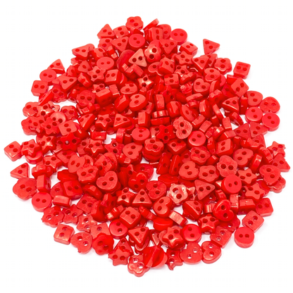 Red 6mm Mixed Shape Multicoloured Resin Buttons - Pack of 300