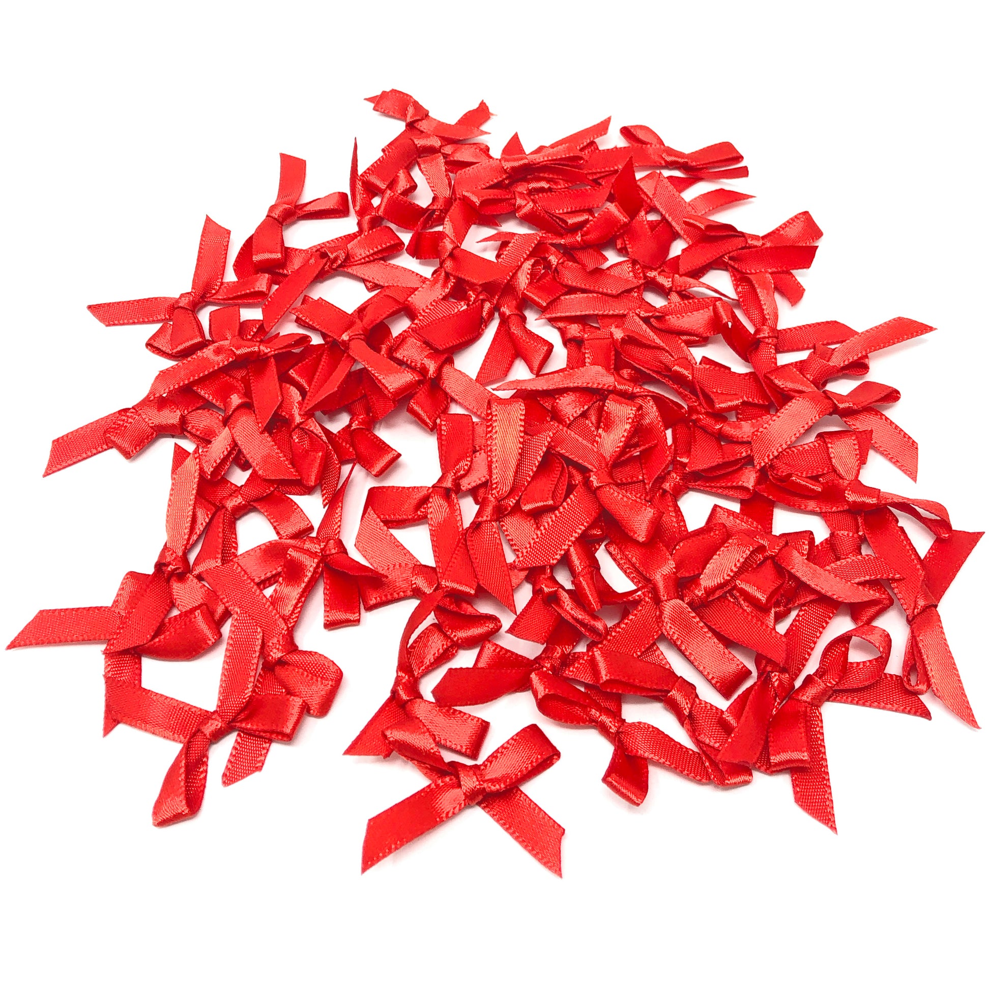 Red 7mm 40x25mm Christmas Ribbon Bows - Pack of 75