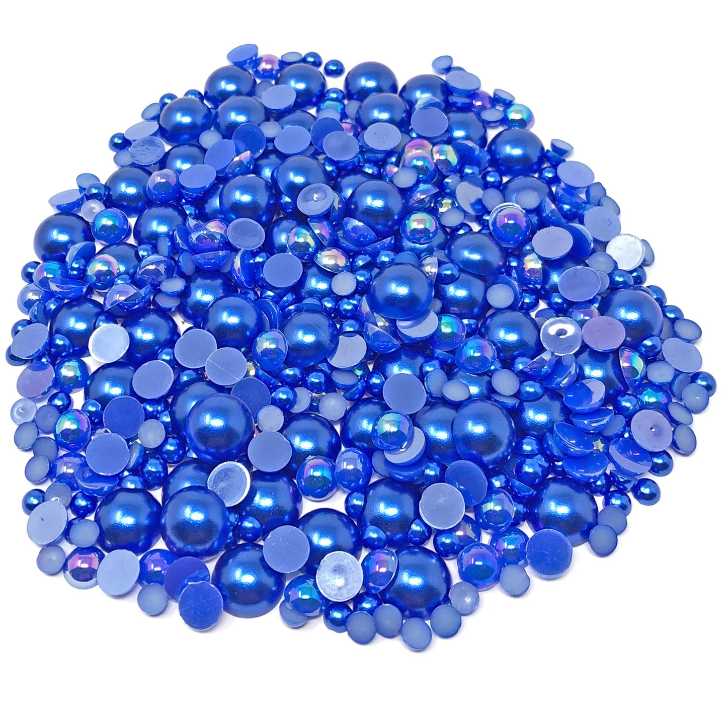 Royal Blue Mini Resin Mixed Size Half Pearls (Pack of 500 Approx)