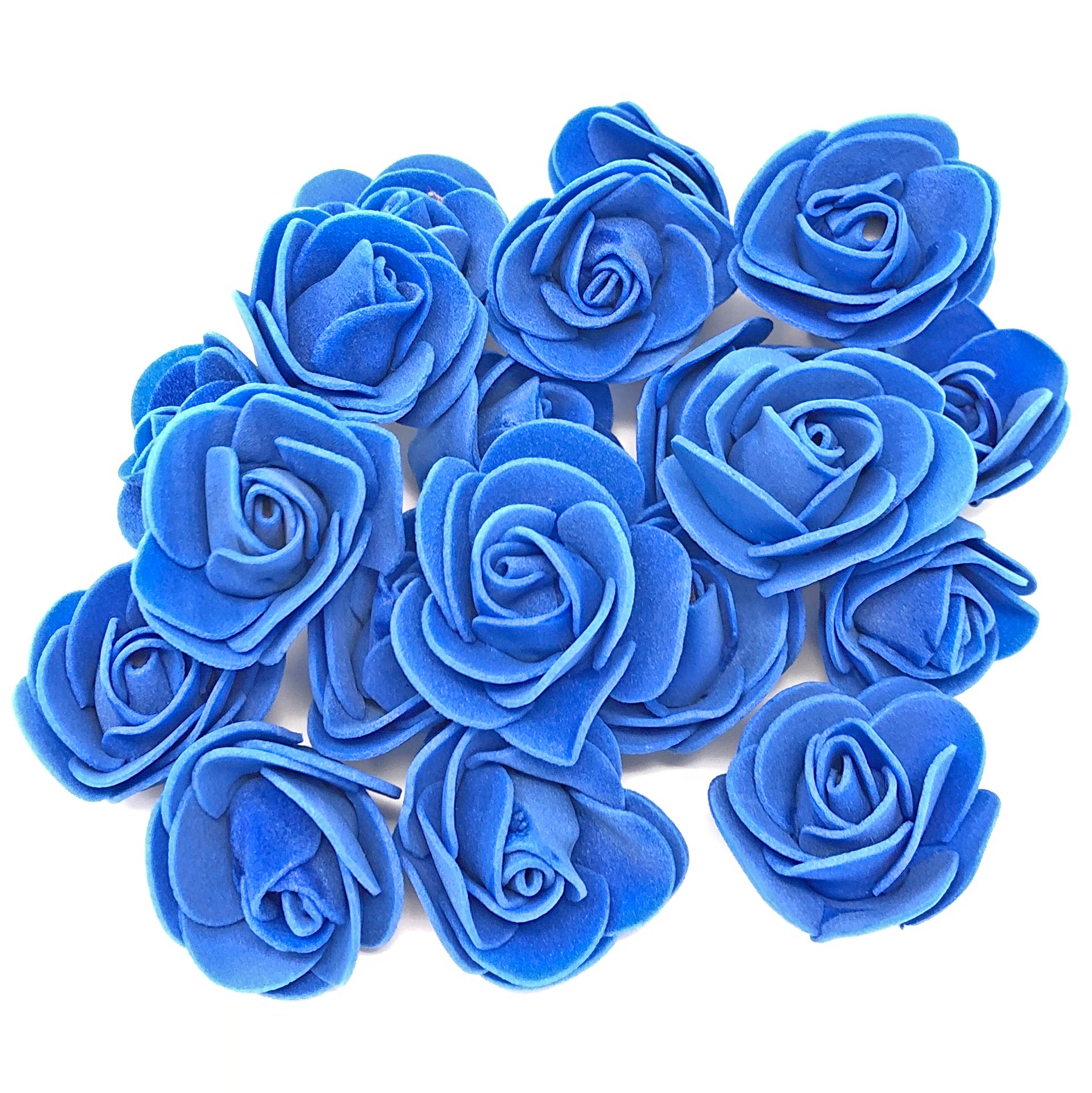 Royal Blue 30mm Foam Rose Flowers