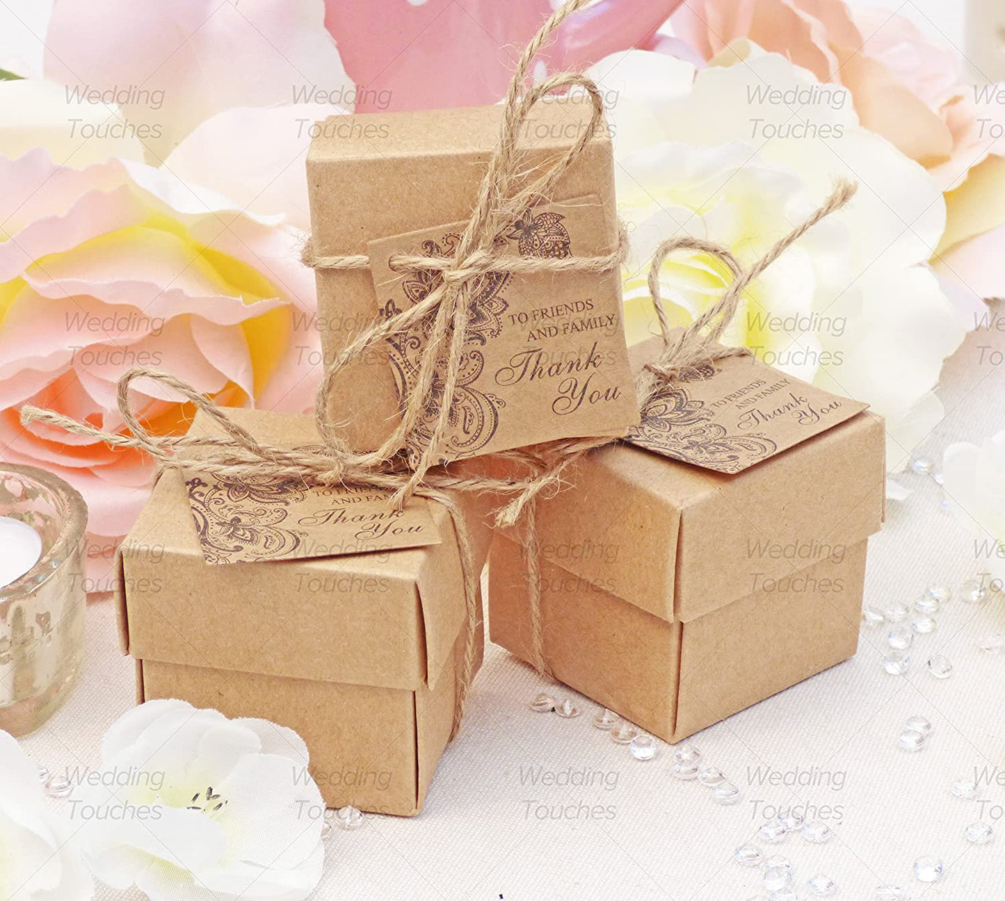 Rustic Vintage Shabby Chic Wedding Favour Boxes With Tags