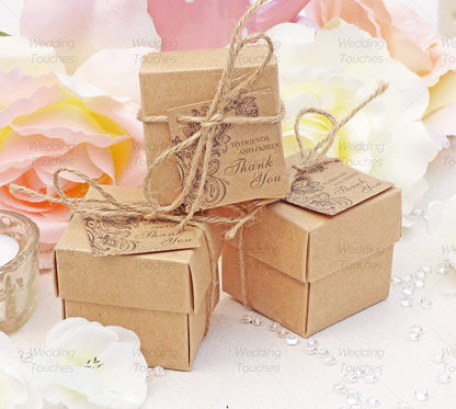 Rustic Vintage Shabby Chic Wedding Favour Boxes With Tags