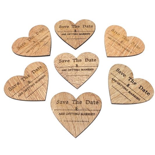 Save The Date Wooden Heart Shape Fridge Magnets