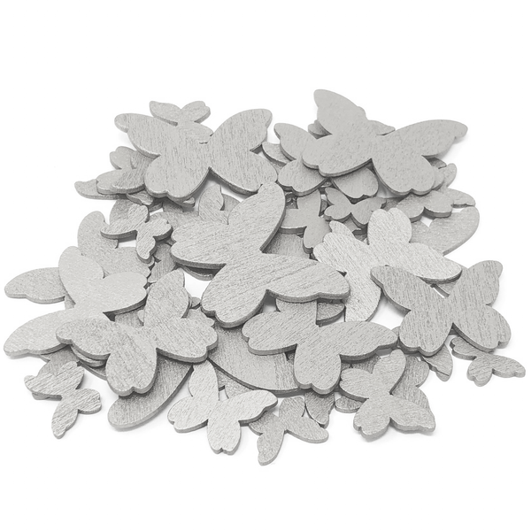 50 Mixed Size Wood Butterflies