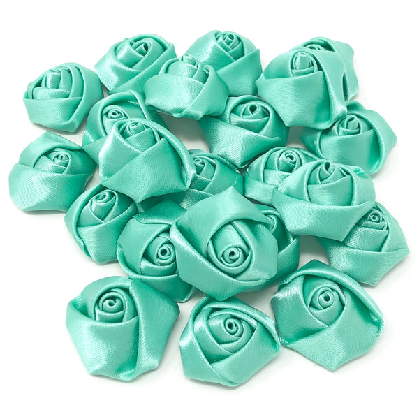 25mm Felt Flatback Ribbon Roses