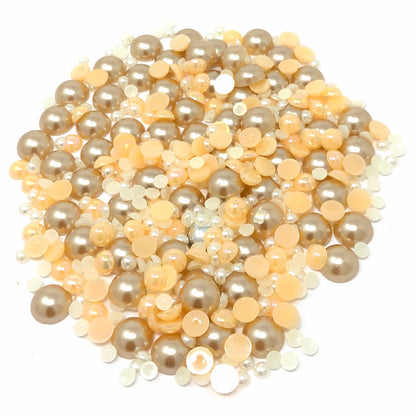 Vintage Gold Mini Resin Mixed Size Half Pearls (Pack of 500 Approx)